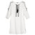七格格2017春装新款时尚宽松圆领绣花绑带五分袖中长上衣女X1102(白色 XL)第5张高清大图
