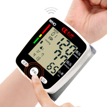 长坤W115中老年电子血压计 可充电血压测量计 血压仪 全自动家用手腕式语音充电测量表