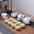 茶具套装青花陶瓷家用泡茶器功夫盖碗整套简约茶杯(8件套（高白瓷）牡丹)第2张高清大图