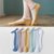 袜子女韩版短袜丝袜女夏季薄款日系水晶袜玻璃丝浅口船袜透明隐形(白色+蓝色 10双装 玻璃丝（花边款）)第8张高清大图