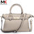 莫尔克（MERKEL）新款欧美时尚女包头层牛皮铂金包手提斜挎包包杀手包(灰色)第4张高清大图