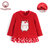 优贝宜 女童卡通加绒卫衣 儿童冬季保暖套头裙衫宝宝冬装洋气上衣92267(130cm 红色)第2张高清大图