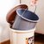 脚踩带盖垃圾桶家用脚踏式卫生间厨房客厅垃圾筒圆有盖大号带内桶(8L咖啡色（带压圈）)第5张高清大图