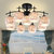 臻承 欧式美式吊灯铁艺术复古客厅卧室餐厅地中海现代简约大气吸顶灯具6011(5+1头51*33CM)第2张高清大图
