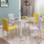 A家 餐桌椅组合 彩色北欧个性网红餐桌椅子凳子可伸缩餐桌1.2米1.5米饭桌吃饭桌子客厅家具 彩色北欧 单餐桌(餐椅*2（黄色） 默认)第5张高清大图