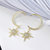 OA ONNEA星星月亮锆石耳环，S925银针仿过敏，电镀真金，气质个性太阳耳环(金色)第2张高清大图