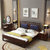 恒兴达 现代新中式双人实木床软靠床橡胶木1.8米主卧室大婚床软靠床(1.8*2米紫檀色 单床)第2张高清大图