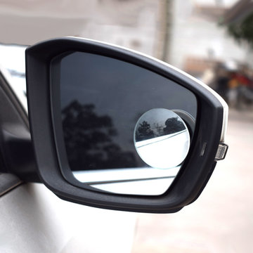 品速优 汽车倒车辅助小圆镜后视镜盲点镜大视野反光凸面广角镜(银色 无边框)