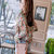 Mistletoe2017秋季新款韩版女装宽松印花上衣荷叶边系带长袖T恤(浅黄色 XL)第2张高清大图