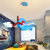 创意男孩卡通飞机吊灯儿童房卧室幼儿园led个性吊灯蓝色粉色灯具 DG9501(蓝色大号 调光+遥控)第2张高清大图