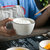 北欧陶瓷米饭碗汤碗家用餐具单个小碗简约ins方碗面碗吃饭碗套装(黑线味碟)第4张高清大图