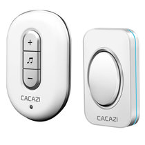 CACAZI卡佳斯 C-9918一拖一 交流远距离遥控电子门铃无线家用呼叫器不用电线防水 老人呼叫器(银色)