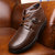 米斯康（MR.KANG）男鞋休闲鞋 高帮棉皮鞋加绒保暖鞋子冬季新款335(棕色 39)第4张高清大图