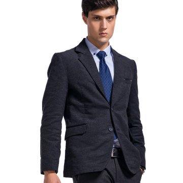 Lesmart莱斯玛特 男士新款商务休闲西服 时尚修身西装男装外MDXF1201(深灰色 XXL)