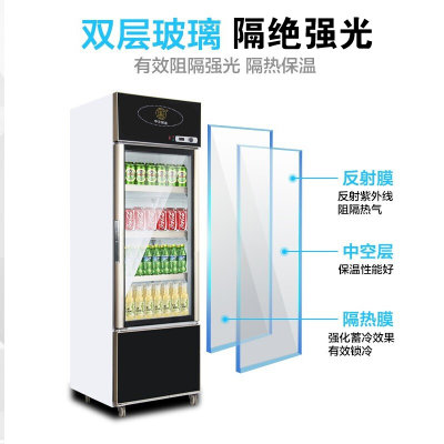 中冷（ZL）展示柜立式上冷藏下冷冻饮料柜保鲜柜水果保鲜柜啤酒柜冰箱厨房柜冷柜 商用展示柜海鲜柜冰柜熟食柜(LCD-380双温358升)