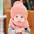 秋冬婴儿帽子围脖围巾套装1-2岁毛线帽男女宝宝帽子0-3-6-12个月(粉色)第5张高清大图