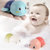 小乌龟宝宝婴儿洗澡玩具儿童游泳戏水男孩女孩小鸭子花洒抖音同款(乌龟三只（深浅随机）+洗澡小猪-红)第3张高清大图