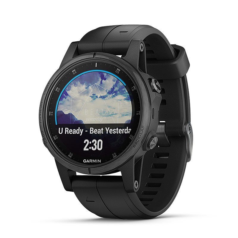 garmin佳明fenix5s plus飞耐时5s心率智能户外多功能运动手表(深邃黑)