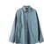 2021春季学院风衬衫女设计感学生纯色宽松衬衣外穿(蓝色 M)第9张高清大图