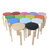 【京好】实木孩童餐椅圆凳子 现代简约环保优质简约矮凳 彩色时尚十四款A57(浅粉 凳径32高45厘米)第4张高清大图