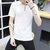 左岸男装 夏季新款韩版男士V领短袖T恤男生修身半袖上衣潮(白色 4XL)第5张高清大图