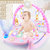 雨儿婴儿健身架脚踏钢琴3个月新生宝宝健身器游戏毯音乐玩具0-1岁(钻石蓝遥控麦克风)第4张高清大图