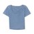 SUNTEK方领t恤短袖2022新款女装夏季纯色短款修身上衣服辣妹风ins潮(M 70~100斤 灰色长袖)第5张高清大图