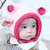 牛奶朋友婴儿帽子秋冬针织毛线帽手工编织护耳儿童帽宝宝帽(粉红色 均码48-50CM（8-24个月）)第3张高清大图