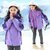 女童秋冬装外套2020新款洋气儿童加厚童装上衣三合一可拆卸冲锋衣(沙滩紫色可拆卸 160 建议身高150)第2张高清大图