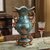 欧式美式复古树脂花瓶花插宫廷客厅装饰摆件结婚礼物创意餐桌花艺(C款花瓶(蓝色拉丝))第2张高清大图