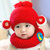 秋冬婴儿毛线帽0儿童3宝宝帽子6围巾两件套装12个月小孩加绒1-2岁(粉色)第3张高清大图