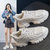 ZHR老爹鞋女潮新款学生舒适厚底系带运动小白鞋女G557(米色 39)第3张高清大图