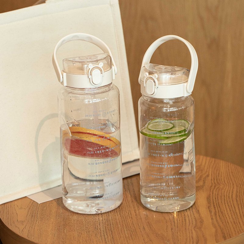 超大容量水杯子带吸管男女学生夏天季运动便携水壶2000ml塑料水瓶方形