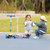 永 久 （FOREVER）儿童滑板车2-12岁小孩玩具车滑滑车男女宝宝扭扭脚踏车滑步车免安装溜溜车闪光轮折叠款(黄蓝色)第4张高清大图