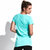 美国HOTSUIT女士夏季户外跑步上衣健身运动短袖t恤圆领修身6694004(薄荷绿 L)第5张高清大图