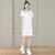 2022夏季新款少女学院风翻领黑色裙子女韩版学生短袖Polo领连衣裙(白色 L)第5张高清大图