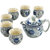 茶具套装整套陶瓷防烫双层杯功夫茶具中式青花瓷茶壶茶杯家用.Sy  套装(蓝牡丹)(套装)第5张高清大图
