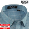 MILAI BOOS男士长袖衬衫2022年男装格纹商务休闲日常上班大码长袖衬衣男(112（浅绿格） 45)