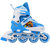 铠甲勇士捕将溜冰鞋KJ-336 四轮闪光轮滑鞋 可调尺码旱冰鞋溜冰鞋 赠护具(蓝L)第5张高清大图