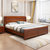 木巴家具 现代中式实木床榆木床1.8米1.5米硬板床简约双人大床婚床新中式实木床(C362+2CTG056海棠色)第2张高清大图