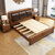恒兴达 实木床1.8米中式橡胶木色双人床经济型简约现代小户型主卧储物床软靠床(1.8*2米原木色 床+床头柜*2)第2张高清大图