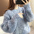 女式时尚针织毛衣9472(天蓝色 均码)第3张高清大图