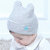 milky friends宝宝胎帽春秋冬男女儿童帽保暖条纹纯色套头帽婴儿帽(灰色（条纹） 均码（44-48CM）)第3张高清大图