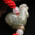 玉之锦 天然A货翡翠“平安吉祥”立体生肖红绳编织玉器脚链 附证书(鸡)第5张高清大图