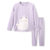 巴拉巴拉女童睡衣秋冬新品套装加厚保暖中大童儿童家居服卡通加绒(130cm 紫色调)第3张高清大图