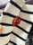 韩国制造东大门进口条纹桃心女袜子爱心眼睛中筒棉袜(深灰色 均码)第4张高清大图