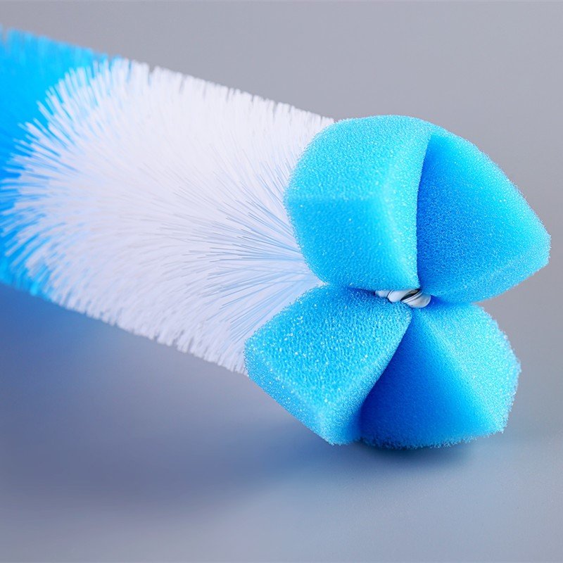 童话宝宝奶瓶刷旋转婴儿奶嘴刷吸管刷组合洗奶瓶刷子清洁刷4件套蓝色