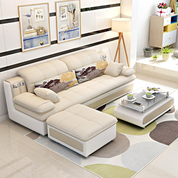 都市名门 沙发组合小户型双人位三人北欧布艺沙发可拆洗日式简约客厅家具海绵布沙发(配套电视柜1台(沙发颜色拍下备注) 双人（1.5米）+双人（1.5米）+脚踏)