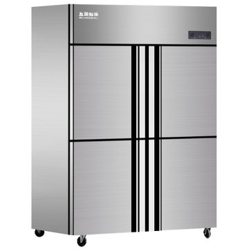 五洲伯乐CF-1200 870升四门冰柜商用厨房冰箱立式不锈钢冷藏冷冻柜保鲜柜点菜柜 双温款