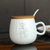 创简坊（CJIANFF） 陶瓷情侣杯马克杯可爱水杯带盖勺早餐杯牛奶咖啡杯子(喵配瓷盖瓷勺)第5张高清大图